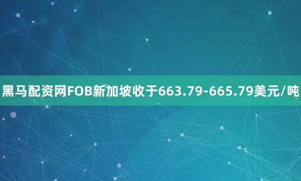 黑马配资网FOB新加坡收于663.79-665.79美元/吨
