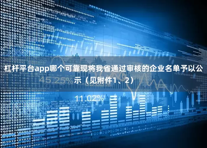 杠杆平台app哪个可靠现将我省通过审核的企业名单予以公示（见附件1、2）